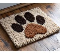 Wallphantom Kit de alfombra con aguja de pestillo para niños y adultos,huellas de patitas de cachorro,lfombras,kits de crochet,manualidades de bordado para decoración del hogar,60x90cm