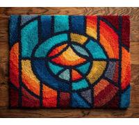 Wallphantom Kit de alfombra con aguja de pestillo,patrones abstractos coloridos,Kit de alfombra con aguja de pestillo para adultos y niños,alfombras,cojines,decoración del hogar,60x90cm