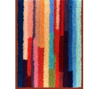 Wallphantom Kit de alfombra con aguja de pestillo,rayas verticales de colores,Kit de alfombra con aguja de pestillo para adultos y niños,alfombras,cojines,decoración del hogar,80x160cm