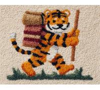 Wallphantom Kit de alfombra con aguja de pestillo,Tigre con mochila escolar,Kit de alfombra con aguja de pestillo para adultos y niños,alfombras,cojines,decoración del hogar,55x75cm