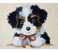 Wallphantom Kit de alfombras con gancho de pestillo,Lindo perro animal,alfombra de hilo de lona preimpresa,manualidades para adultos y principiantes,90x120cm