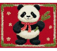 Wallphantom Kit de Alfombras con Gancho de Pestillo,Lindos pandas para Navidad,3D Latch Hook Manualidades Kits DIY Punto de Cruz Fabricación para Adultos Decoración del Hogar,60x90cm