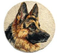 Wallphantom Kit de Alfombras con Gancho de Pestillo,Perro pastor alemán,3D Latch Hook Manualidades Kits DIY Punto de Cruz Fabricación para Adultos Decoración del Hogar,50x50cm