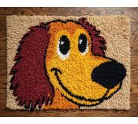 Wallphantom Kit de Alfombras con Gancho de Pestillo,Perro salchicha feliz,3D Latch Hook Manualidades Kits DIY Punto de Cruz Fabricación para Adultos Decoración del Hogar,55x75cm