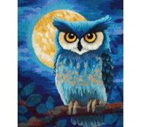 Wallphantom Latch Hook Rug Kit,Búho en una rama,DIY Latch Hook Rug Making Kit for Adults Kids,Carpet Making Cushion Needlework for Beginners,Home Decor,80x115cm