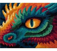 Wallphantom Latch Hook Rug Kit,Dragón animal,DIY Latch Hook Rug Making Kit for Adults Kids,Carpet Making Cushion Needlework for Beginners,Home Decor,90x120cm