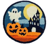 Wallphantom Latch Hook Rug Kit for Adults,Tema de Halloween,DIY Latch Hook Rug Kit with Preprinted Pattern Canvas,Needlework Crafts Rug for Home Decor,50x50cm