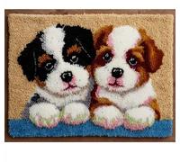 Wallphantom Latch Hook Rug Kit,Lindo perro,DIY Latch Hook Rug Making Kit for Adults Kids,Carpet Making Cushion Needlework for Beginners,Home Decor,55x75cm