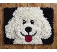 Wallphantom Latch Hook Rug Making Kits,Caniche feliz,DIY Latch Hook Rug Kits,DIY Rug Crochet Yarn for Home Sofa Decoration,80x115cm