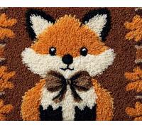 Wallphantom Latch Hook Rug Making Kits,Lindo animal zorro,DIY Latch Hook Rug Kits,DIY Rug Crochet Yarn for Home Sofa Decoration,52x38cm