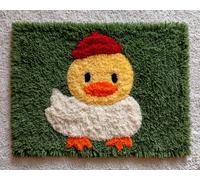 Wallphantom Latch Hook Rug Making Kits,Patitos navideños adorables,DIY Latch Hook Rug Kits,DIY Rug Crochet Yarn for Home Sofa Decoration,80x115cm