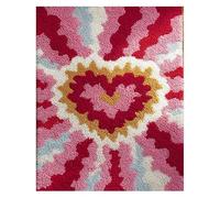 Wallphantom Latch Hook Rug Making Kits,Patrón de corazón,DIY Latch Hook Rug Kits,DIY Rug Crochet Yarn for Home Sofa Decoration,80x115cm