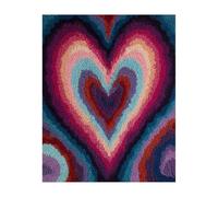 Wallphantom Latch Hook Rug Making Kits,Patrón de corazón,DIY Latch Hook Rug Kits,DIY Rug Crochet Yarn for Home Sofa Decoration,52x38cm