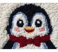 Wallphantom Latch Hook Rug Making Kits,Pingüinos adorables en Navidad,DIY Latch Hook Rug Kits,DIY Rug Crochet Yarn for Home Sofa Decoration,90x120cm