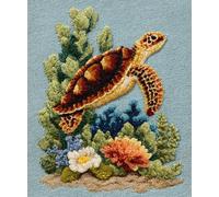 Wallphantom Latch Hook Rug Making Kits,Tortuga animal,DIY Latch Hook Rug Kits,DIY Rug Crochet Yarn for Home Sofa Decoration,52x38cm