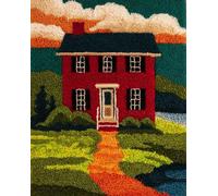 Wallphantom Latch Hook Rug Making Kits,Villa en el bosque,DIY Latch Hook Rug Kits,DIY Rug Crochet Yarn for Home Sofa Decoration,80x115cm