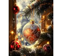 Wallphantom Navidad Pintura por Números para Adultos,DIY Pintura por Números,Colgantes decorativos,Kit de Pintar Por Numeros para Decoración del Hogar,Regalos,40x50cm sin borde