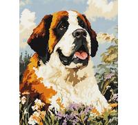 Wallphantom perro san bernardo Kits de punto de cruz estampados,perro animal,patrón preimpreso,11CT bordado kits de iniciación para principiantes,niños y adultos,40x50cm