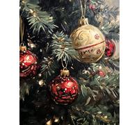 Wallphantom Pintar por Numeros Adultos,Bolas de colores en el árbol de Navidad,Cuadros para Pintar por Numeros,DIY Pintura por Números,Kit de Pintura al óleo de Lienzo,40x50cm con marco