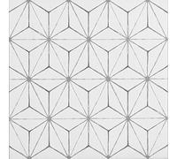 WallPops FP2481 Kikko - Azulejos de suelo para despegar y pegar, color blanco y blanco roto, juego de 10 piezas, 12 x 12 pulgadas