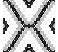 WallPops FP2950 Leyton - Azulejos de suelo autoadhesivos, color negro