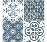 WallPops FP2951 Leyton - Azulejos de suelo autoadhesivos (30,5 x 30,5 cm), color azul