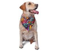 Walls of Colored Paper Flowers Printed Graphic Pet Triangle Scarf for Dogs & Cats - Bandana ajustable para mascotas y sesiones de fotos