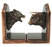 Wallstreet Stock Market - Sujetalibros con Cabeza de Toro y Oso, de Bronce, galvanizado, para inversores, Regalos para administradores de Dinero