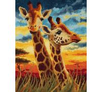WallustrioaW animal Kit de Alfombras con Gancho de Pestillo,Jirafa madre y cría,3D Latch Hook Manualidades Kits,DIY de Fabricación de Alfombras para Adultos y Principiantes,55x75cm