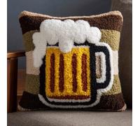 WallustrioaW Juego De Cojines Con Ganchos De Nudos,Jarra De Cerveza Para O Principiantes Adultos,Diy,Cierre De Ganchos,Funda De Almohada,Juego De Bordado,Alfombra De Anudado 43X43Cm