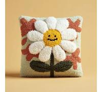 WallustrioaW Kit De Almohada De Gancho De Cerradura,Pequeño Caracol Y Margarita Latch Hook Pillowcase Kits 43X43Cm