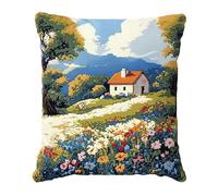 WallustrioaW Kit Para Cojín De Punto De Cruz Bordado Impreso,Paisaje 11 Ct Bricolaje Kit Bordado De Punto De Cruz, 45 X 45 Cm Kit Para Bordar Punto De Cruz Punto De Cruz Kit Completo Bordado Almohada