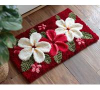 WallustrioaW Kits De Alfombras con Gancho De Pestillo,Frangipani en flor,Alfombra con Gancho De Pestillo Bordado,Costura,Bricolaje,Kit De Fabricación De Puntos,80x115cm