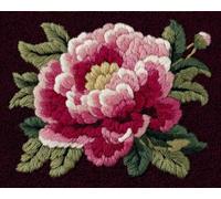 WallustrioaW Latch Hook Rug Kit,Hermosa peonía,Printed Canvas Rug Latch Hook Kits,Handmade Needlework Crafts for Adults Beginners,DIY Embroidery Gifts Home Decor,60x90cm