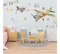 WallustrioaW Papel Tapiz Fotográfico 3D Personalizado Globo De Avión Decoración De Pared Para Sala De Estar,Dormitorio,Decoración Del Hogar-350X245Cm