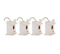 Walmeck 4 Uds. De Nidos Colgantes De Madera para Pájaros, Adorno para Descansar, Vivir y Jugar