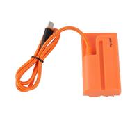 Walmeck Adaptador de Corriente de Batería Ficticia para Atomos, Batería Ficticia con Cabezal Giratorio de 180°, Protección Segura, Adaptador de Corriente NPF, (Batería ficticia de Tipo C a NPF)