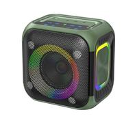 Walmeck Altavoces Inalámbricos Portátiles del Poder Más Elevado del Presidente 30W de BT con Las Luces RGB para el Viaje Partido (Verde)