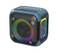 Walmeck Altavoces Inalámbricos Portátiles del Poder Más Elevado del Presidente 30W de BT con Las Luces RGB para el Viaje Partido (Azul)
