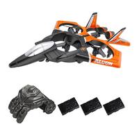 Walmeck Avión de Control Remoto, Luchador Eléctrico de Espuma, Luces LED, Giros 360 °, 3 Baterías, Avión Juguete, Regalos para Niños y Adultos (-3)