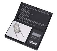 Walmeck Báscula de Alta Precisión, Báscula de Bolsillo Digital LED, Tamaño Compacto, Plataforma de Acero Inoxidable, Portátil para Joyas, Hierbas Medicinales, Cereales, etc., Pantalla en (500g/0,1g)