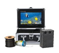 Walmeck Cámara de Pesca Submarina con Pantalla de Imagen Clara, Cámara 1200TVL, Visión Nocturna de 12 LED, Batería de 6 Horas, IP68 Resistente Al Agua para Mar, (Pantalla de 7 pulgadas x cable de 30M)