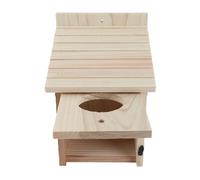Walmeck Casa para Pájaros de Madera para Exteriores, Casa Pájaros, Caja Nido Troncos, Panel Frontal Que Se Puede Abrir, Percha de Techo Inclinado, Tornillos Montaje d
