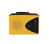 Walmeck Cassette Portátil para Reproductor de Mp3 Mini LAPE Player con FM Am Función de Grabación de Radio Cassette Player Player Incorporado Altavoz de 3.5 Mm Auriculares Amarillo