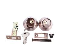 Walmeck Cerradura de Perilla de Seguridad para Puerta, Entrada Interior con Llave de Doble Cara Material de Cobre Instalación Distancia del Orificio Central Ajustable, Adecuada para