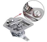 Walmeck Cerradura en Forma de T de Acero Inoxidable con Tapa Orificio para Llave, Junta Goma, 2 Llaves para Armario Eléctrico, Caja Herramientas, Remolque