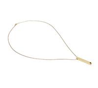 Walmeck Collar de Respiración Consciente El Acero Inoxidable Reduce la Ansiedad Collar de Silbato Portátil para Hombres y Mujeres (Oro)