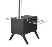 Walmeck Estufa de Leña para Tienda de Campaña Al Aire, Estufa Leña Portátil para Acampar, Senderismo, Hierro, Acero Inoxidable, Negro, 1 (Negro)