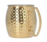 Walmeck Exquisita Taza de Mula de Moscú Acero Inoxidable 304, Taza Cóctel 500ml para Amantes los Cócteles (Oro)