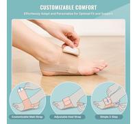 Walmeck Fascititis Plantar de Soporte Arrios para Alivio del Pie Bandas Ajustables Almohadillas de Silicona Insertos de de un Tamaño a Prueba de Humedad (talla única)